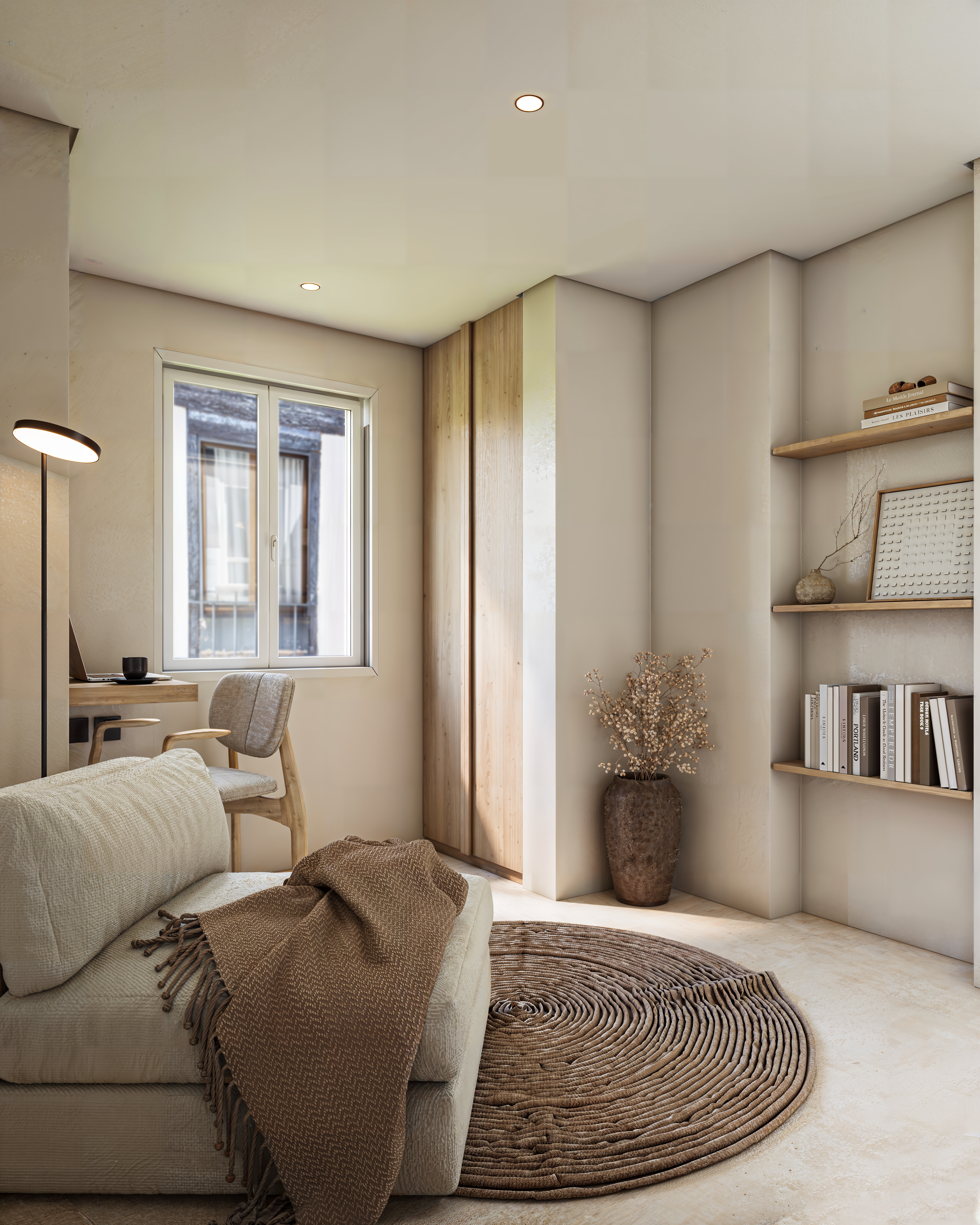 Apartamento Madrid render 3D quarto